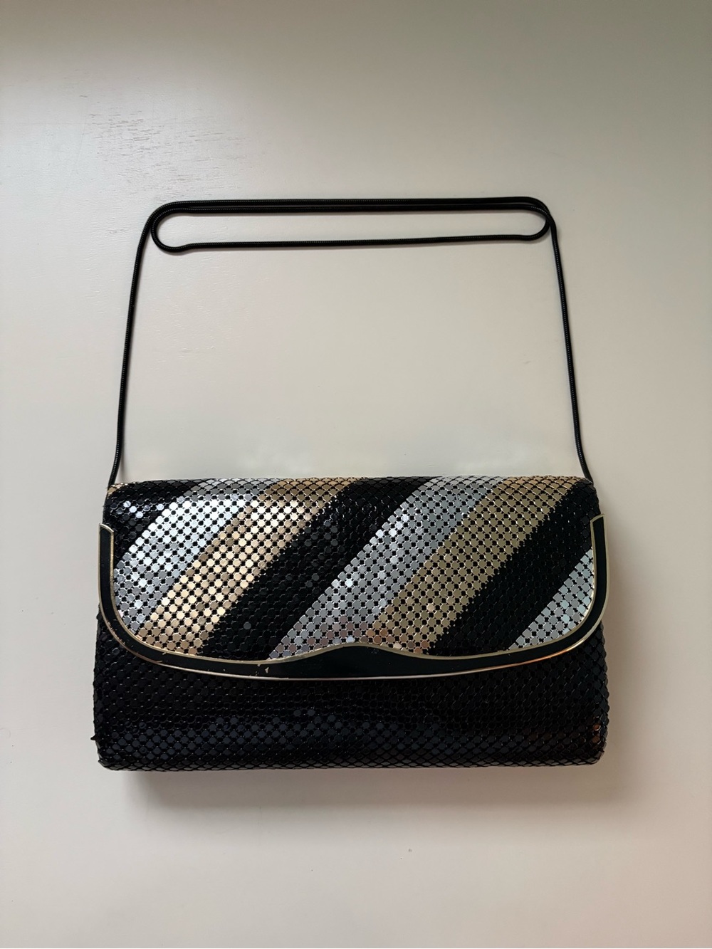 Black, Gold & Silver Sequin Evening Clutch/Cross Body Versatile Bag